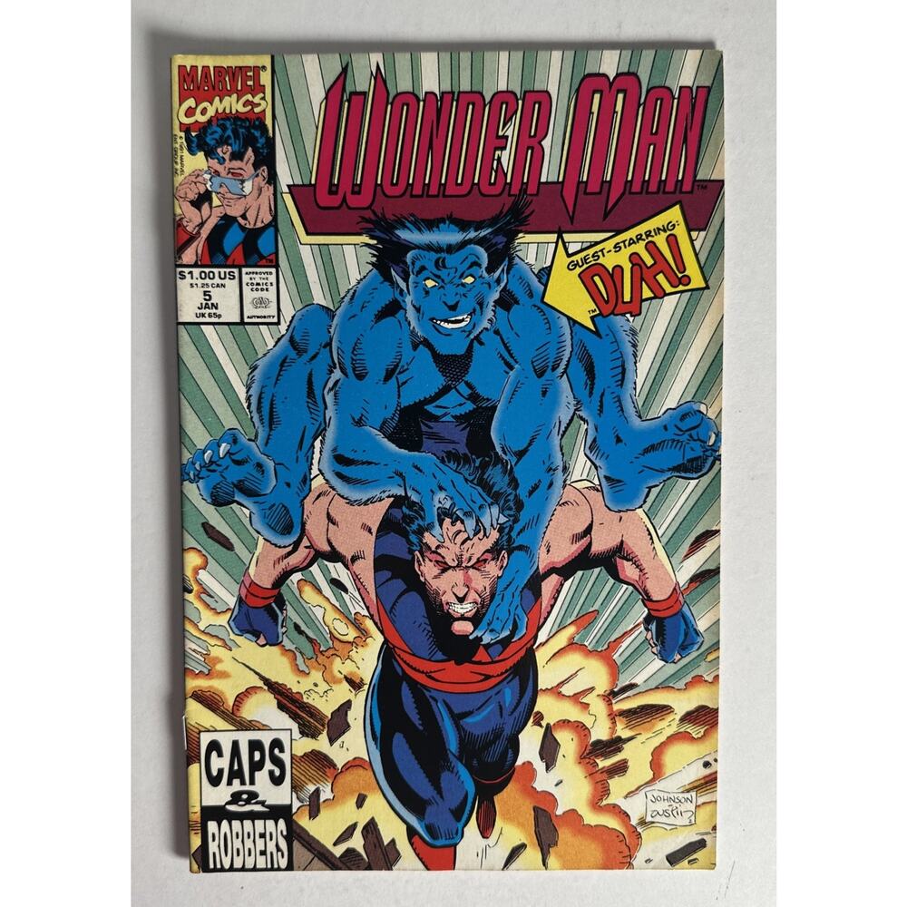 Wonder Man Comic Book Issue #5 Marvel Comics 1992 Beast on Cover